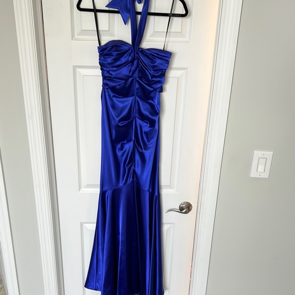 Xscape Blue Halter Dress
